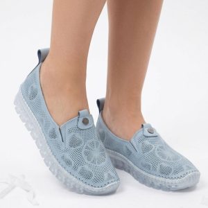 Rinna Mavi Deri Spor Ayakkabı