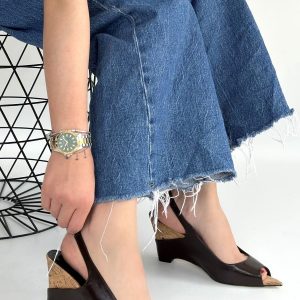 Nemba Kahverengi Rugan Dolgu Topuk Ayakkabı