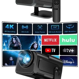 Projektör Siyah Android Taşınabilir Sinema Projeksiyon Wifi Destekli En Güncel Sürüm Akıllı