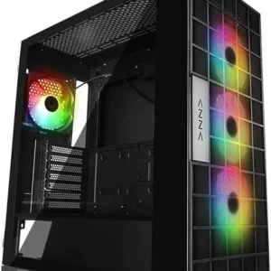 RAMPAGE AZZA V2 TEMPERLİ CAM Siyah ARGB FAN+TYPE-C ATX MİD-T GAMING KASA