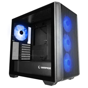 RAMPAGE CRAFT TEMPERLİ CAM+MESH Siyah ARGB FAN+TYPE-C ATX MİD-T GAMING KASA