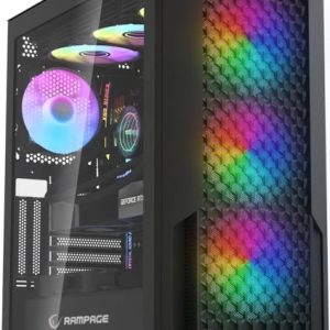 RAMPAGE SHELOB Mesh Panel  Tempered Camlı 4*ARGB INFINITY FAN+HUB Gaming Kasa