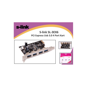 S-LINK SL-3EX6 PCI Express TO USB 3.0  x4 Port Kart