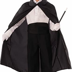 Sihirbaz Pelerini 90 cm ve Sihirbaz Şapkası Siyah Renk Çocuk Boy