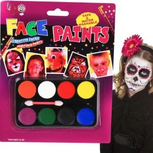 Palyaço Yüz Boyama Seti Fırçalı Makyaj Boyama Seti 8 Renk