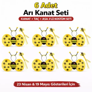 Arı Kostüm Seti – Kanat Taç Asa