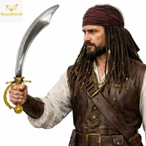 Parlak Metal Görünümlü Plastik Korsan Kılıcı 45 cm