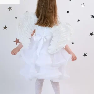 Beyaz Renkli Bebek Boy Melek Kanadı 30x45 cm