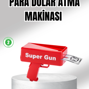 Super Money Gun Para Saçma Tabancası Yüksek Atış Güçlü Kırmızı Model
