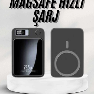 Taşınabilir Şarj Magsafe Powerbank 10.000 Mah Hızlı Şarj Led Göstergeli Kablosuz