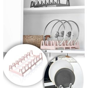 Tencere Kapağı Organizeri - 6 Bölmeli Tencere Kapak Rafı