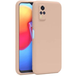 Vivo Y53s Kılıf Nano İçi Kadife  - Pudra