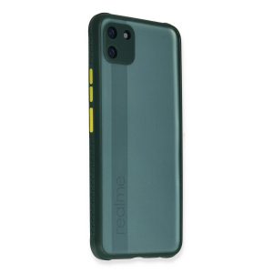 Realme C11 Kılıf Miami Şeffaf  - Koyu Yeşil