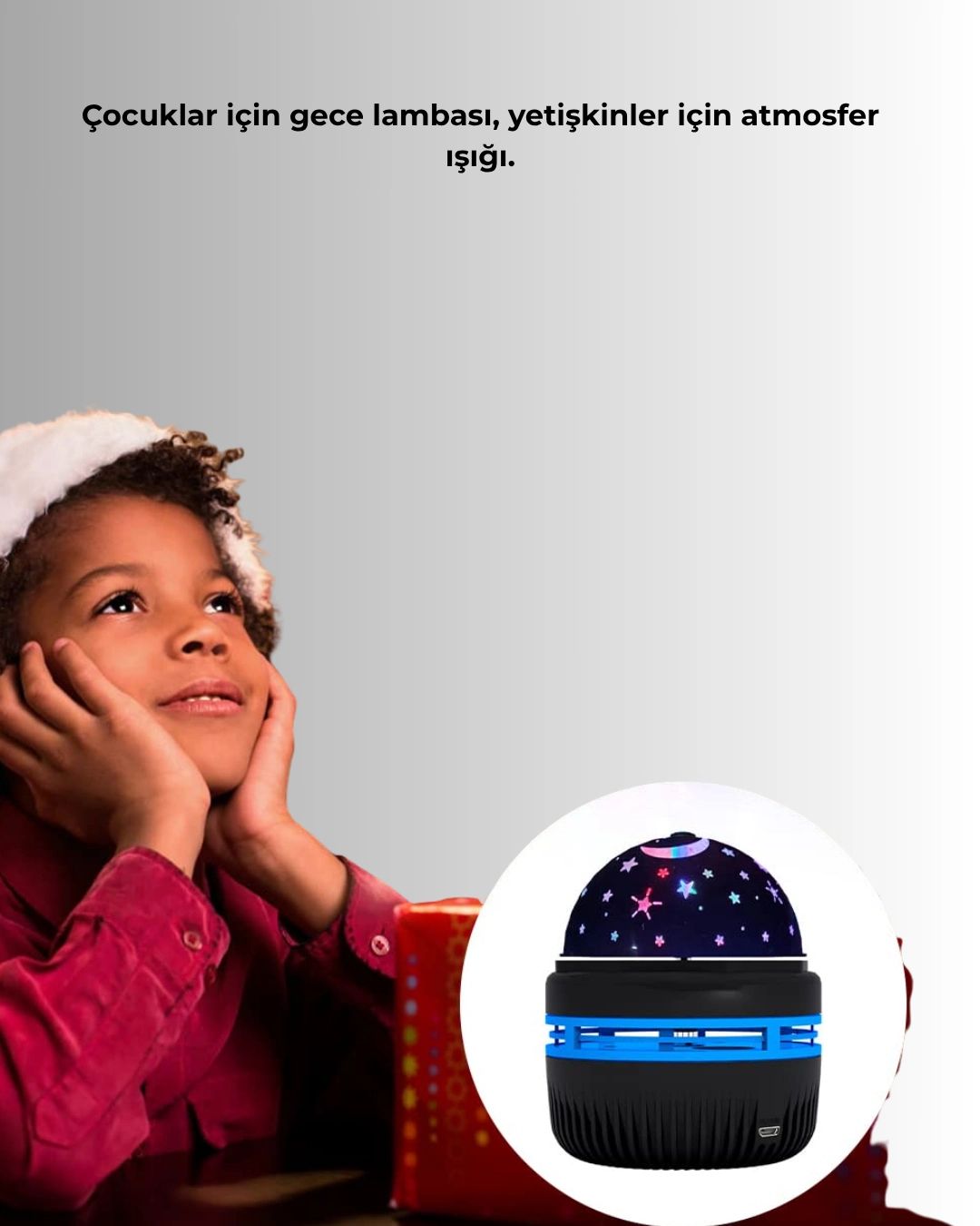 USB Galaxy Projektör Lamba – Romantik Atmosfer, Çocuk Odası, Parti ve Düğün Işığı - Görsel 5