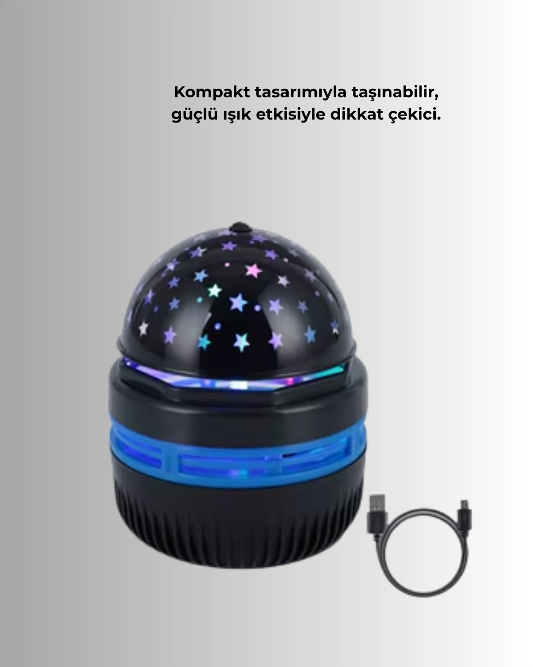 Usb’li Yıldız Projektör Lamba – Döner Galaxy Işık Şovu, Çocuk Ve Yetişkin Uyku Lambası - Görsel 4