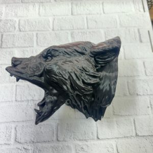 3D Siyah Ayı Başı Duvar Dekoru Modern Asılabilir Heykel 25x19 cm