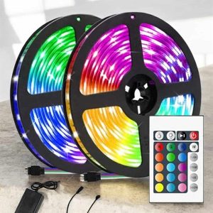 Yeni Nesil RGB Işıklı 10Metre Şerit Led Kumandalı Şarj Edilebilir