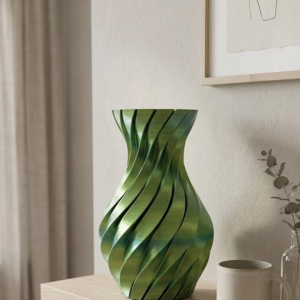 Yeşil Spiral 3d Baskı Vazo Es Modern Ev Ofis Dekoru