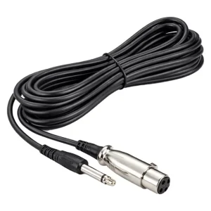 Fully G-526f 6.3mm Mono Erkek Canon Dişi 5 Metre Siyah Mikrofon Ara Kablosu