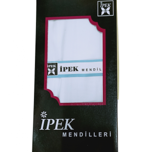 İpek Erkek Beyaz Kutulu Mendil 12 Adet 42x42 cm